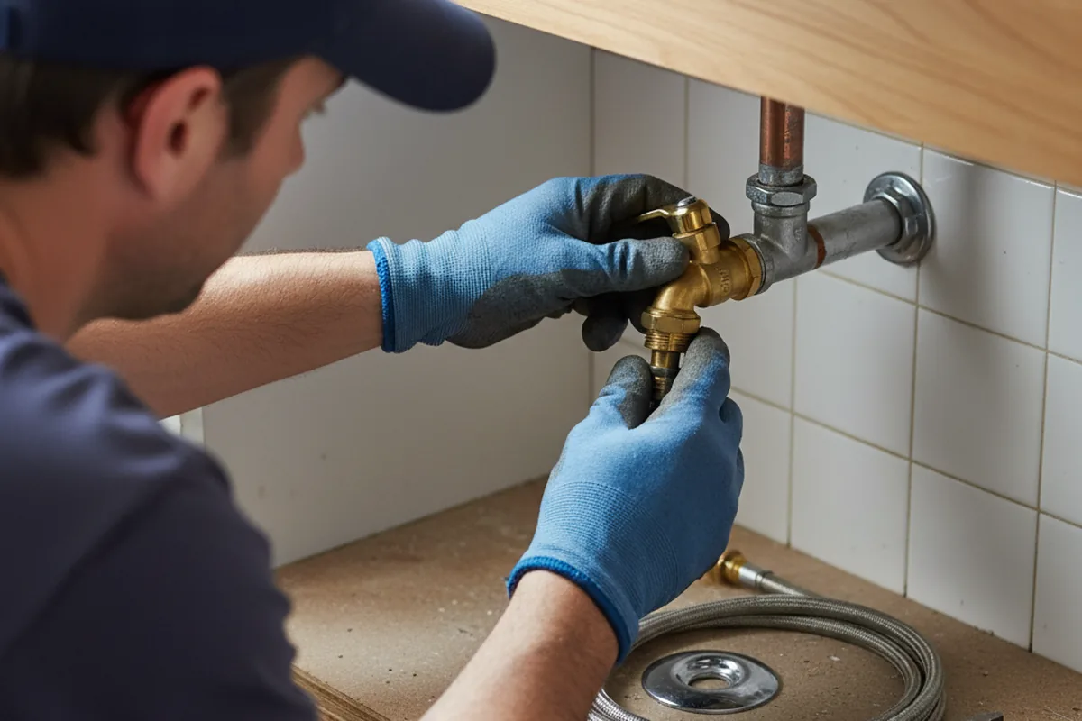 Shutoff valve and fitting work during Emergency Plumbing in Irvington